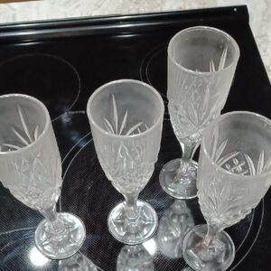 Elegant Frosted Wine Glass Set